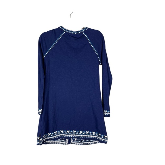 Boden Navy Blue Embroidered Long Sleeve Cotton Tunic Dress Size Small - Picture 7 of 8